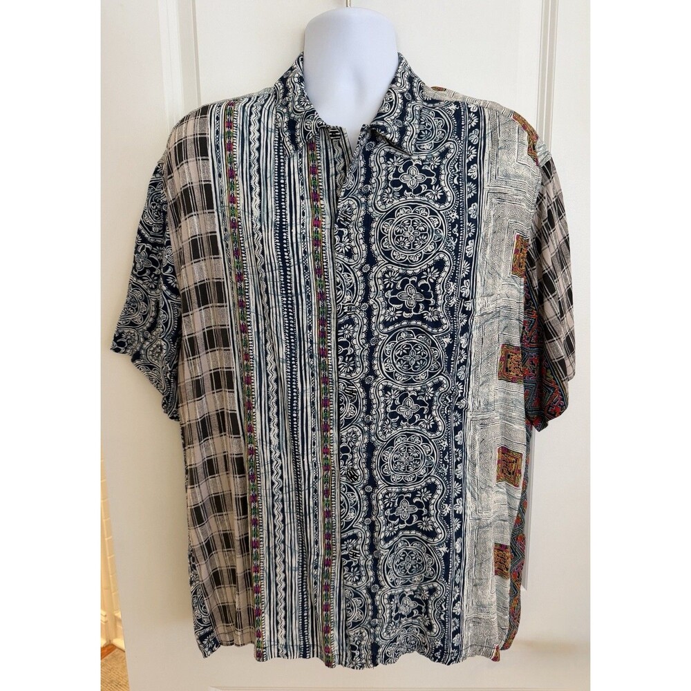 Jams World Men's Hawaiian Aloha Shirt, Large, Graphic Design, Great Condition